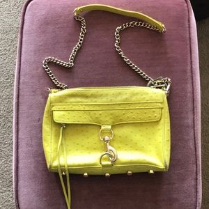 Rebecca Minkoff leather ostrich print crossbody